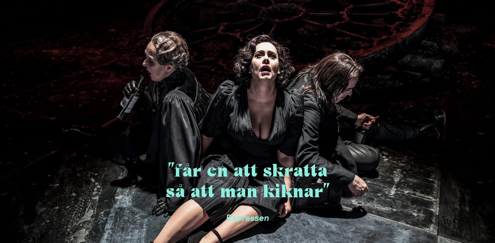 Citat från Expressen "får en att skratta så att man kiknar"